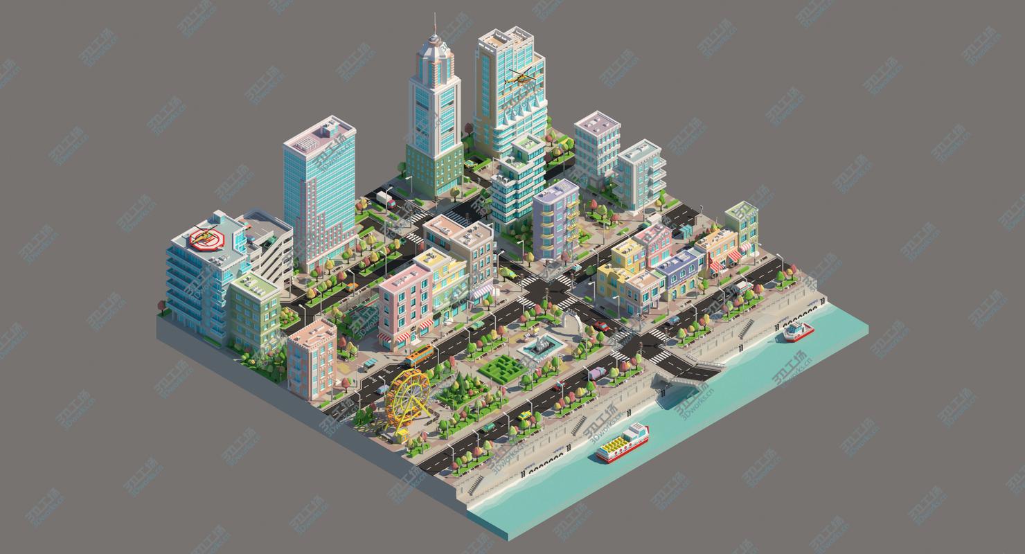 images/goods_img/202105073/Low poly city with a Ferris wheel and various buildings on the river bank/3.jpg